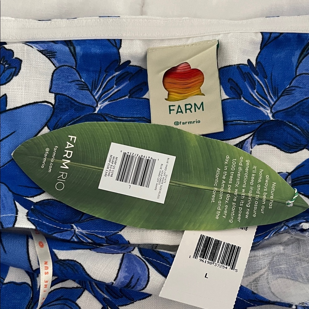 FARM Rio Blue and White Maxi Dress - new with tags - Picture 5 of 9